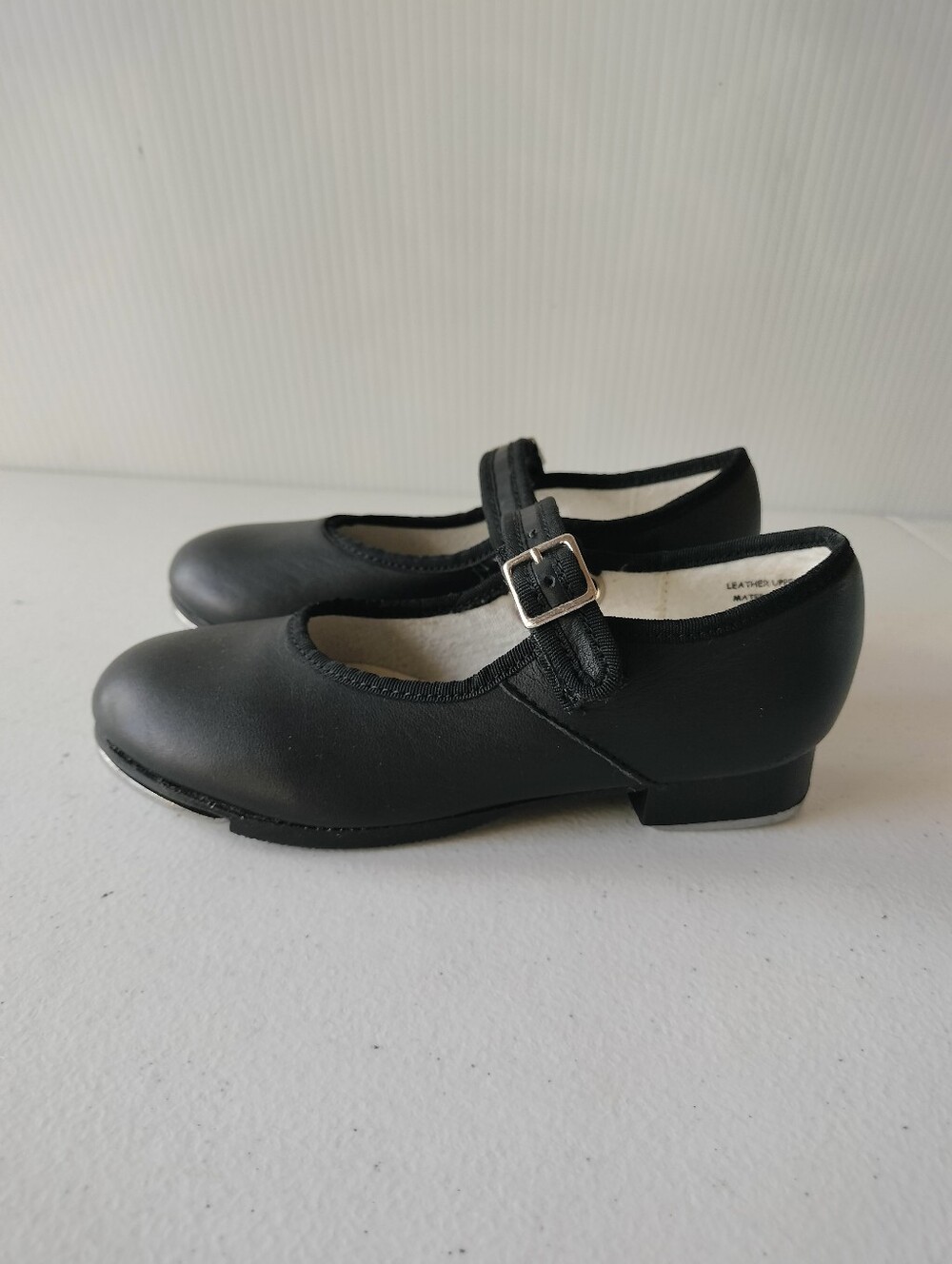Capezio Girls Black Leather Mary Jane Tap Shoes 12 Dance Hook And Loop Strap